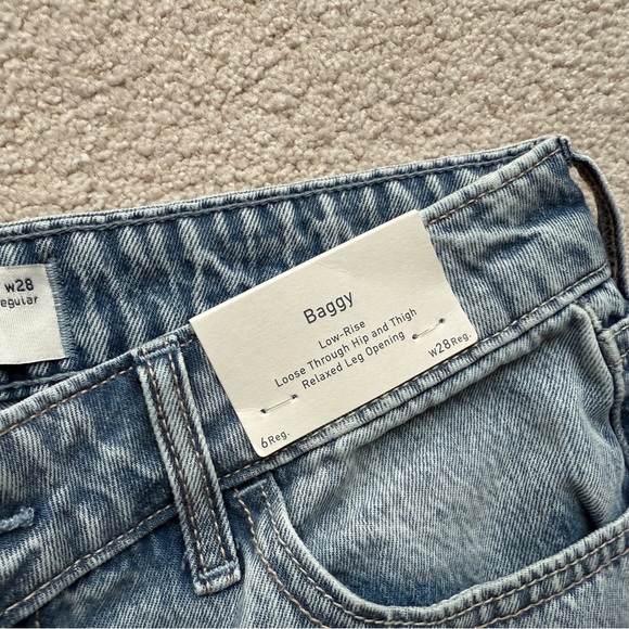 NEW Hollister Low-Rise Baggy Relaxed Leg Opening Jeans Jean Sz 6 28” Medium Wash - Picture 5 of 9